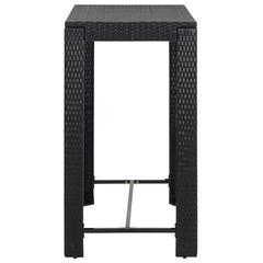 4-Seater Poly Rattan Outdoor High Table & Stool Set W/Cushion vidaXL (Black)