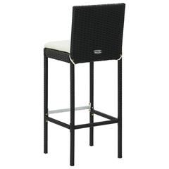 4-Seater Poly Rattan Outdoor High Table & Stool Set W/Cushion vidaXL (Black)