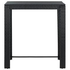 4-Seater Poly Rattan Outdoor High Table & Stool Set W/Cushion vidaXL (Black)