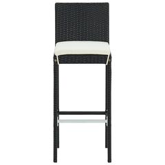 4-Seater Poly Rattan Outdoor High Table & Stool Set W/Cushion vidaXL (Black)