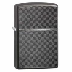 Zippo Iced Carbon Fiber Checkered Design Windproof Lighter, 29823 (Deep Grey)