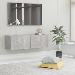 vidaXL Engineered Wood Wall-Mounted TV Cabinet (100 x 30 x 30 cm, Concrete Grey)