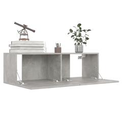 vidaXL Engineered Wood Wall-Mounted TV Cabinet (100 x 30 x 30 cm, Concrete Grey)