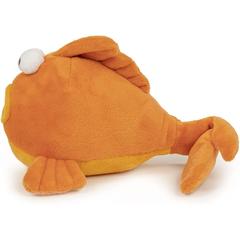 goDog Action Plush Gold Fish W/Chew Guard Technology Animated Squeaker Toy For Dogs