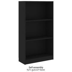 رف كتب 3 طبقات من الخشب الهندسي  فيدا إكس إل (60 × 24 × 109 سم ، أسود)