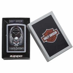 Zippo Harley-Davidson Skull Windproof Lighter, 29558 207 (Street Chrome)