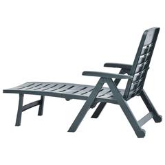 vidaXL Folding Sun Lounger Plastic Green (72 x 189 x 96 cm)