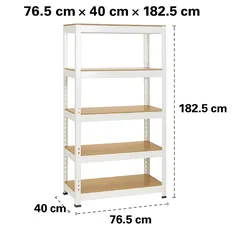 وحدة رفوف تخزين فولاذية ليفينغ سبيس 5 طبقات (76.5 × 40 × 182.5 سم)