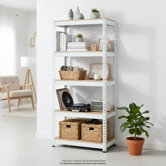 وحدة رفوف تخزين فولاذية ليفينغ سبيس 5 طبقات (76.5 × 40 × 182.5 سم)