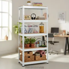 وحدة رفوف تخزين فولاذية ليفينغ سبيس 5 طبقات (76.5 × 40 × 182.5 سم)