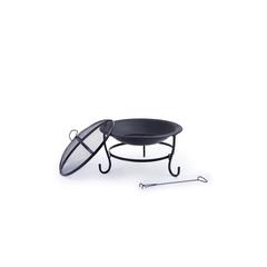 Round Metal Fire Pit (60 x 60 x 44 cm, Black)