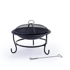 Round Metal Fire Pit (60 x 60 x 44 cm, Black)