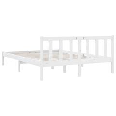 vidaXL Bed Frame White Solid Pinewood (160 x 200 cm)