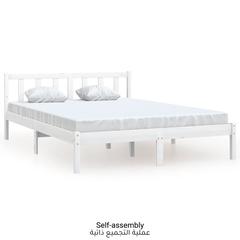 vidaXL Bed Frame White Solid Pinewood (160 x 200 cm)