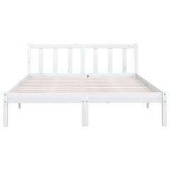vidaXL Bed Frame White Solid Pinewood (160 x 200 cm)