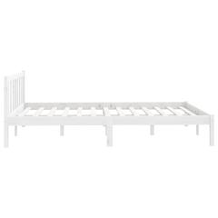 vidaXL Bed Frame White Solid Pinewood (160 x 200 cm)