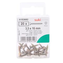 Suki 6153682 Oval-Head Chipboard Screws (1.6 x 0.4 cm, Pack of 20 )