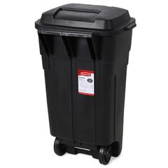Rubbermaid FG289804BLA Roughneck Heavy Duty Refuse Container with Lid (129 L, Black)