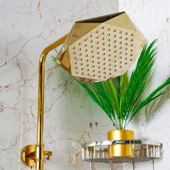 Milano Flora Gold Bath Mixer & Rain Shower Set