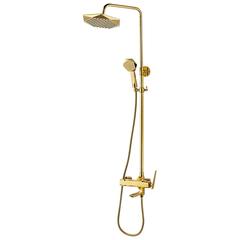 Milano Flora Gold Bath Mixer & Rain Shower Set