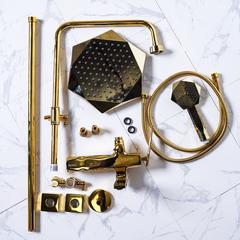 Milano Flora Gold Bath Mixer & Rain Shower Set
