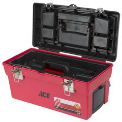 صندوق أدوات بلاستيك إيس (16 × 35 × 35 سم، أحمر)