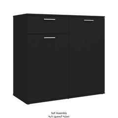 vidaXL Engineered Wood Sideboard (80 x 36 x 75 cm, Black)