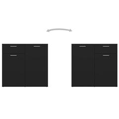vidaXL Engineered Wood Sideboard (80 x 36 x 75 cm, Black)