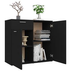 vidaXL Engineered Wood Sideboard (80 x 36 x 75 cm, Black)
