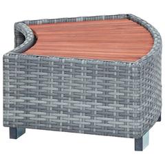 Poly Rattan & Eucalyptus Wood Spa Step vidaXL (92 x 45 x 25 cm)