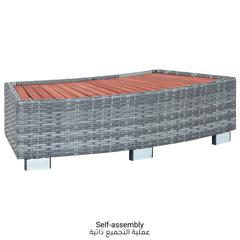 Poly Rattan & Eucalyptus Wood Spa Step vidaXL (92 x 45 x 25 cm)