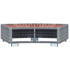 Poly Rattan & Eucalyptus Wood Spa Step vidaXL (92 x 45 x 25 cm)