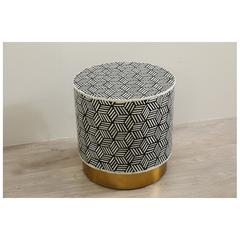 PAN Emirates Wood Bone Inlay Tribe End Table (52 x 52 x 52 cm)