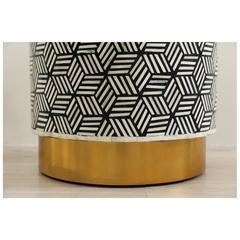 PAN Emirates Wood Bone Inlay Tribe End Table (52 x 52 x 52 cm)