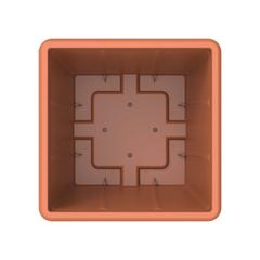 اصيص نباتات بلاستيكي مربع مع صينية من كوزموبلاست سيدارجرين (30 لتر)