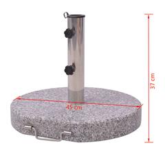 vidaXL Granite Round Parasol Stand (45 cm, Grey)