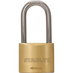 Stanley Brass Long Shackle Padlock W/3 Keys (40 mm)