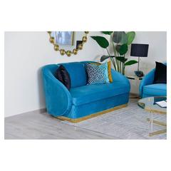 Luminar 2-Seater Velvet Fabric & Wood Sofa Pan Emirates