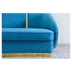 Luminar 2-Seater Velvet Fabric & Wood Sofa Pan Emirates