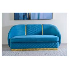Luminar 2-Seater Velvet Fabric & Wood Sofa Pan Emirates
