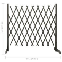 vidaXL Garden Trellis Fence Grey 180x100 cm Solid Firwood