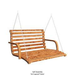 أرجوحة من خشب صلب منحني بلمسة نهائية من خشب الساج 126x92x63 سم فيدا إكس إل