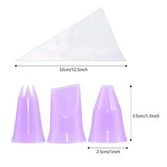Fissman Disposable Piping Bags Pack W/3 Nozzles (50 Pc.)
