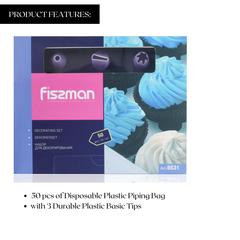 Fissman Disposable Piping Bags Pack W/3 Nozzles (50 Pc.)