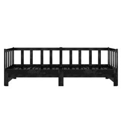vidaXL Pull-out Day Bed Black Solid Pinewood 2x