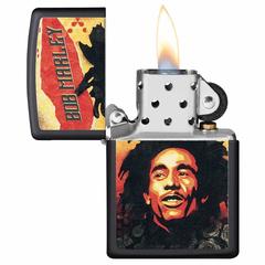 Zippo Bob Marley Illustrated Windproof Lighter, 49154 (Black Matte)