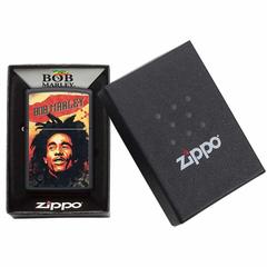 Zippo Bob Marley Illustrated Windproof Lighter, 49154 (Black Matte)