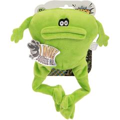goDog Action Plush Frog W/Chew Guard Technology Animated Squeaker Toy For Dogs