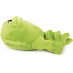 goDog Action Plush Frog W/Chew Guard Technology Animated Squeaker Toy For Dogs