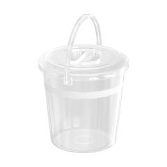 Cosmoplast DX Round Plastic Bucket W/Lid & Handle (10 L, Transparent)